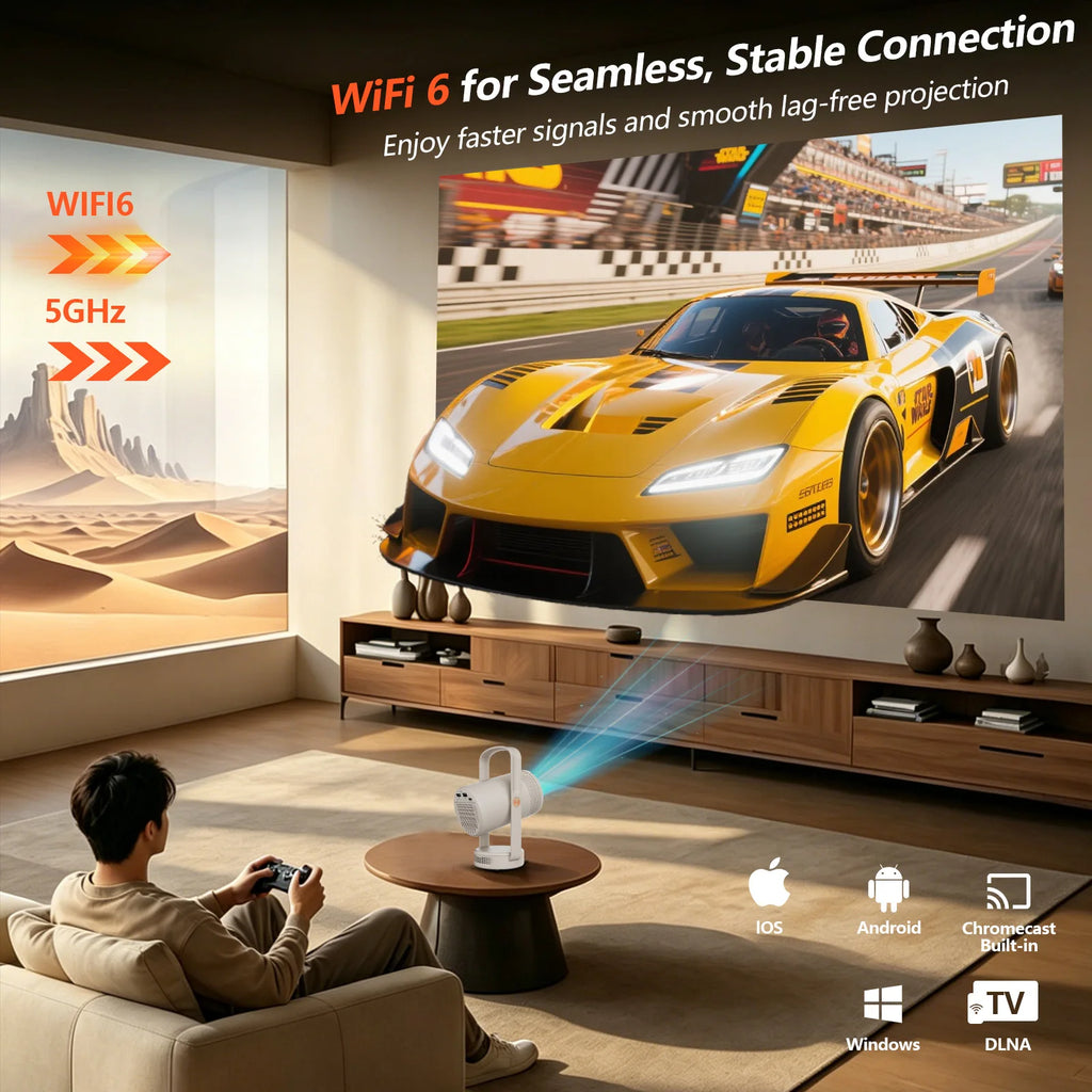 Proyector inteligente portátil H96 Max 1080P con decodificación 4K