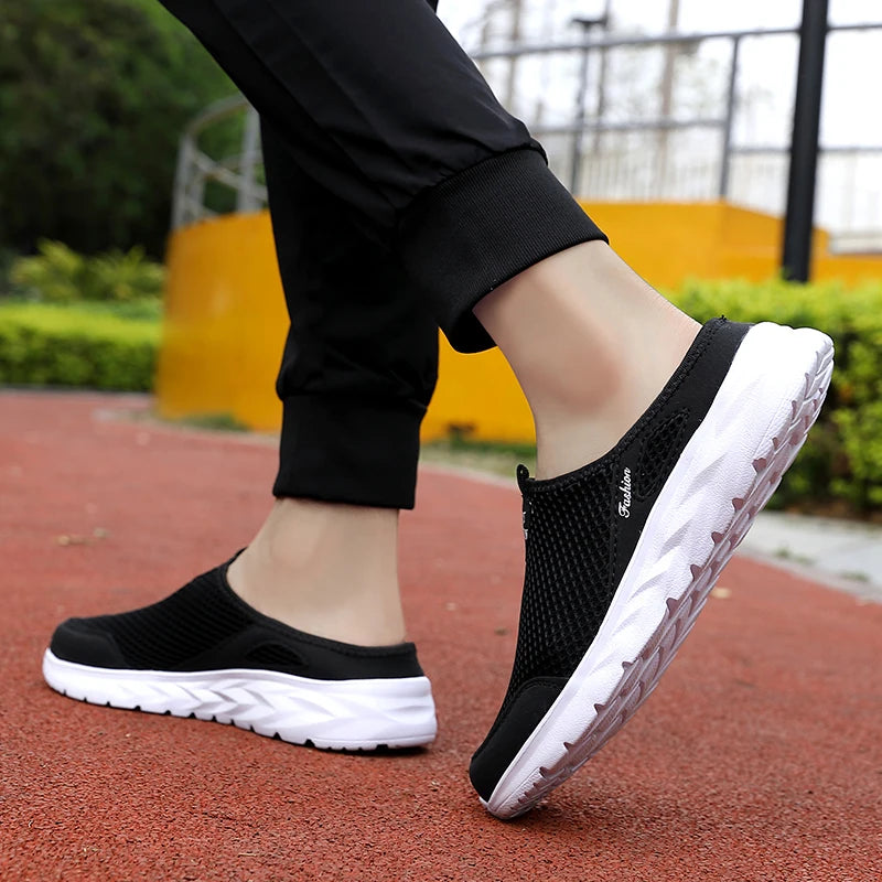 YRZL Zapatos Casuales Hombres Verano Medio Zapatos Zapatillas Diapositivas Slip on Zapatos Hombres Malla Transpirable Suave Cómodo Zapatillas para Hombres