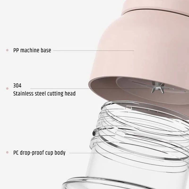 Licuadora Portátil USB de Acero Inoxidable Recargable