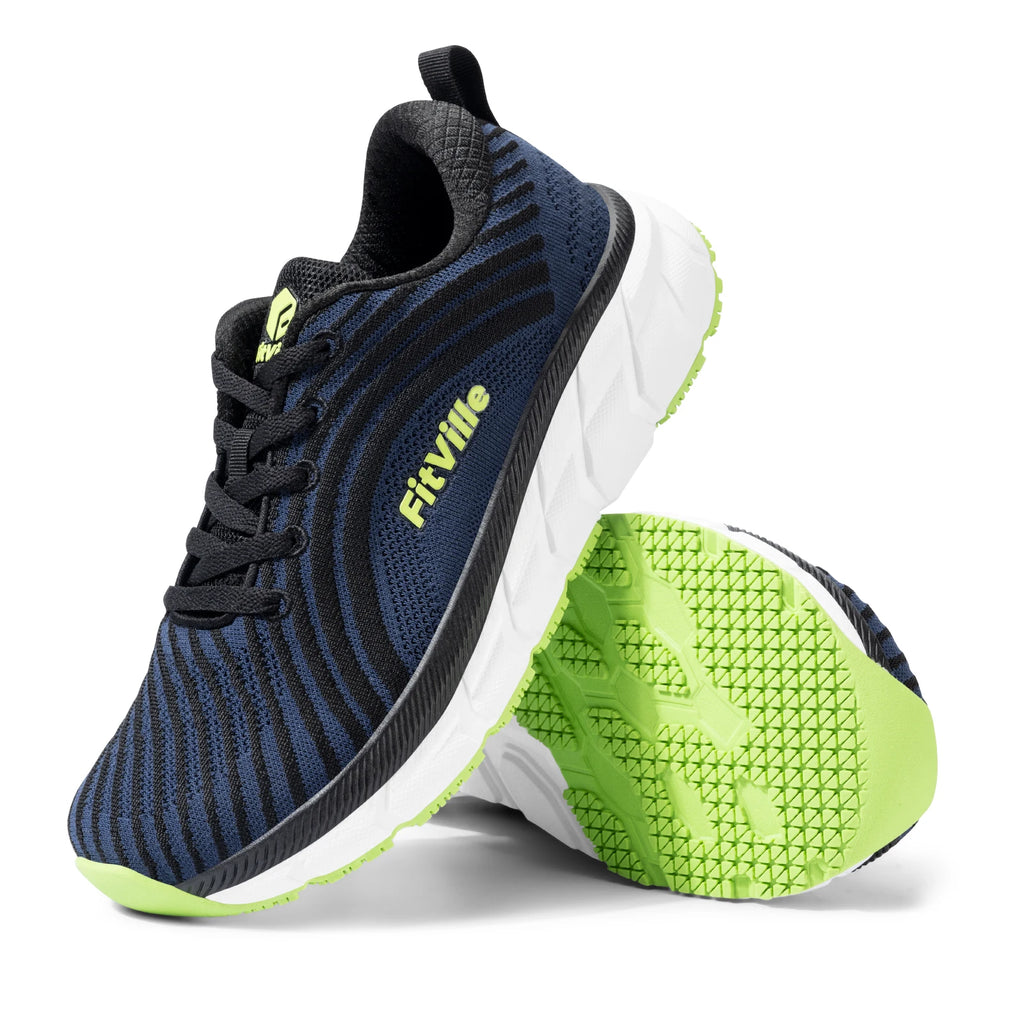 Zapatos FitVille con puntera ancha para mujer, transpirables, de ajuste amplio, ligeros para pies hinchados, con amortiguación para aliviar el dolor.