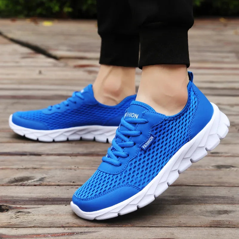 YRZL nuevas zapatillas de correr para hombre, zapatos deportivos transpirables, peso ligero, moda de verano, zapatillas transpirables de talla grande 38-48 para hombre