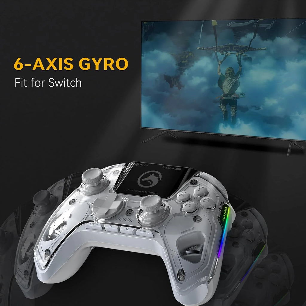 Controlador de juegos inalámbrico Mamba One V2 para iOS/Android/Switch/PC efecto Hall Stick luz RGB 1800mAh con base de carga