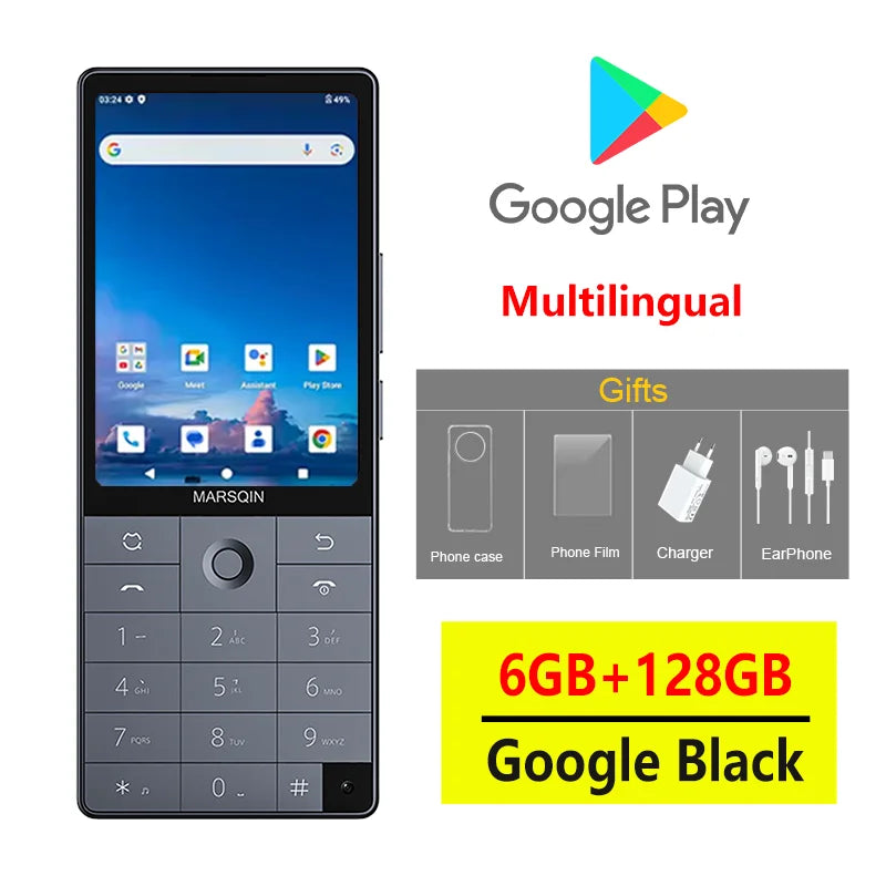 Nuevo teléfono inteligente Qin F25, Google Play, Android 14, tarjetas SIM duales, 6GB + 128GB, 2700mAh, WIFI Bluetooth, pantalla táctil de 3,54 pulgadas, MTK8786