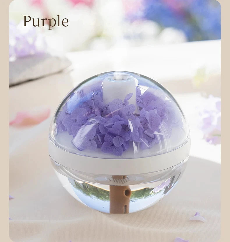 Humidificador de flores eternas, luz de ambiente, cargador de batería Dual USB, Mini difusor de flores artificiales, regalo de Festival creativo para el hogar