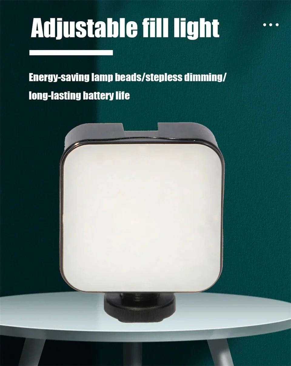 Kit de vlogging para teléfono inteligente con trípode, soporte para teléfono, Mini micrófono, luz de relleno LED, arrancador para transmisión en vivo, vídeo, YouTube