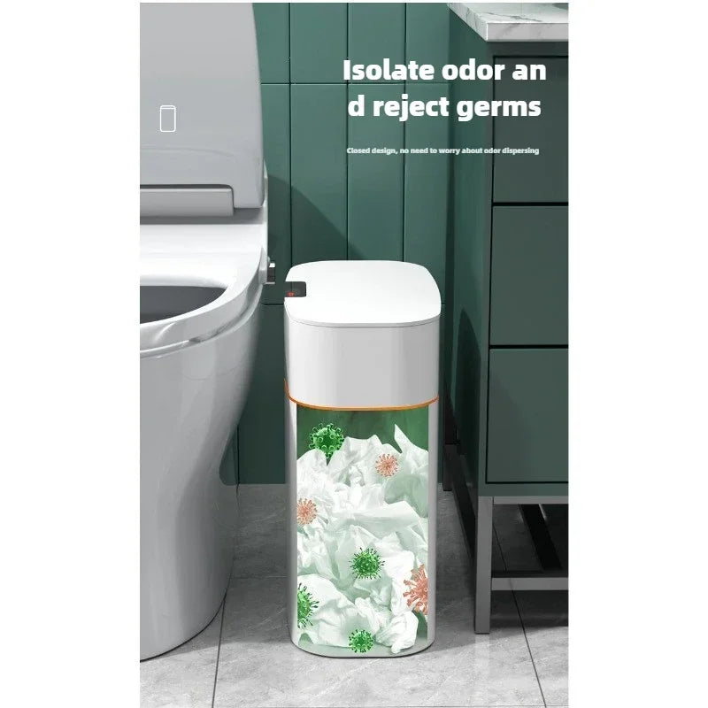 Bote de basura de inducción inteligente, sala de estar automática para el hogar, baño, nueva versión eléctrica, funda para cinturón de costura