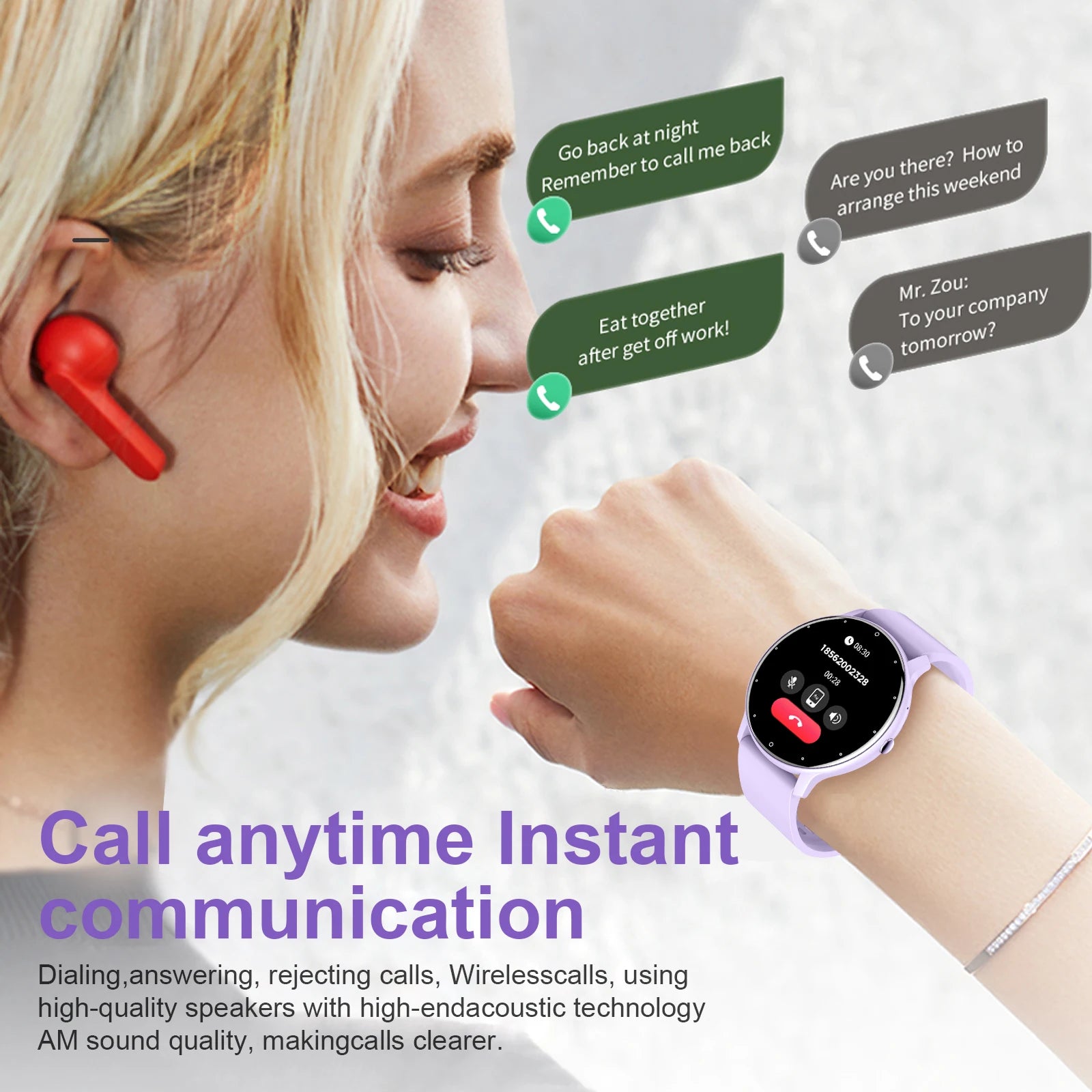 LIGE Reloj Inteligente Táctil IP68 Bluetooth
