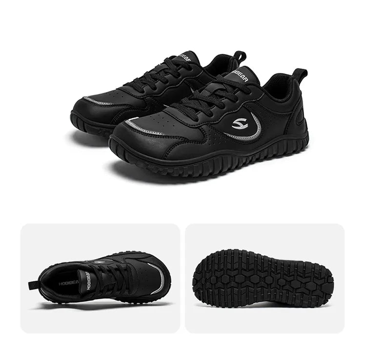 HOBIBEAR Zapatos de punta ancha Zapatillas de deporte unisex artificiales descalzas Zapatos de viaje al aire libre con cordones casuales para mujeres y hombres