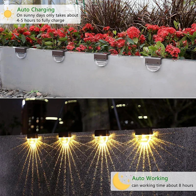 Luces Solares de Cubierta para Valla y Escalones