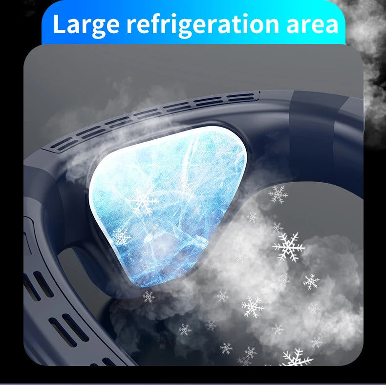 Nuevo ventilador de cuello portátil, aire acondicionado de cuello de 5200mAh, ventilador de refrigeración Semiconductor recargable, ventilador Personal para exteriores, refrigerador portátil