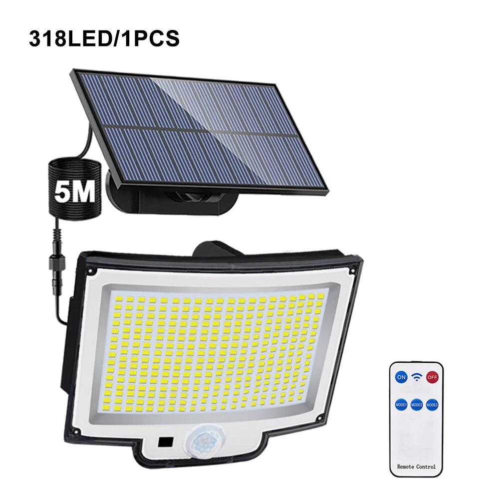 Lámpara Solar LED con Sensor de Movimiento para Jardín y Exterior