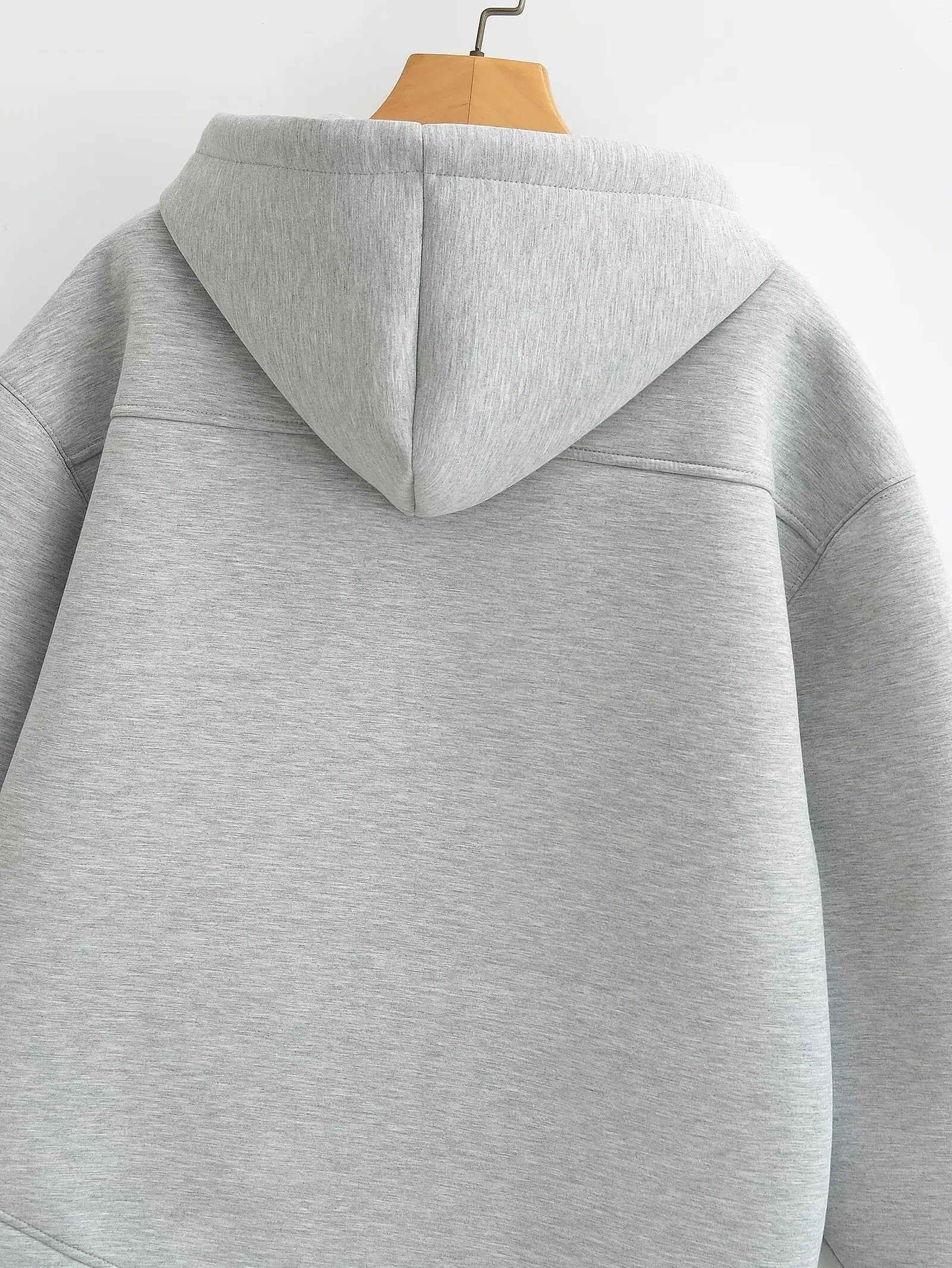 HH Otoño Invierno mujer cremallera Sudadera con capucha abrigo High Street bolsillos dobles chaqueta de gran tamaño sudaderas sueltas prendas de vestir exteriores Top