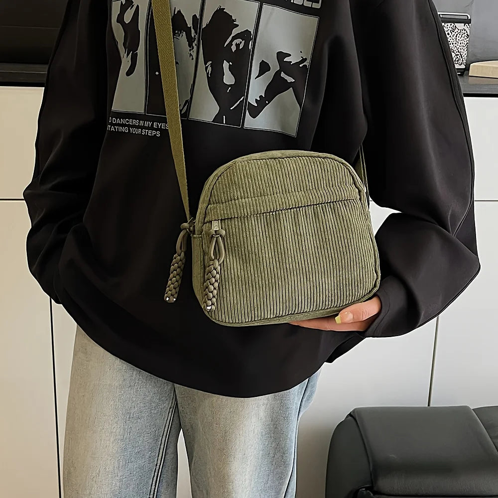 Bolso de Hombro de Pana Vintage Estilo Harajuku