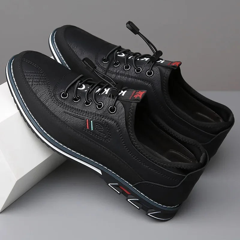 Zapatos casuales de hombre sin cordones, mocasines de poliuretano transpirables