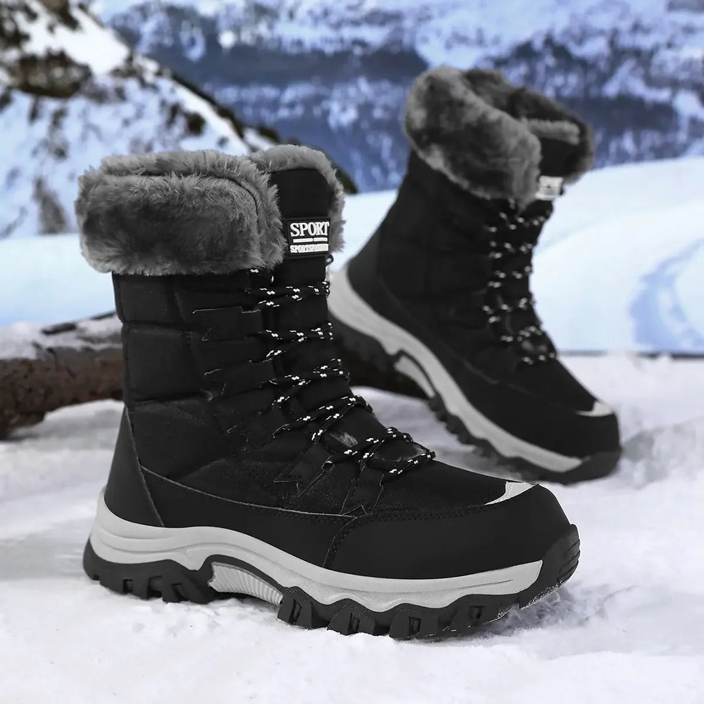 Botas de nieve para mujer forradas de felpa antideslizantes y cálidas