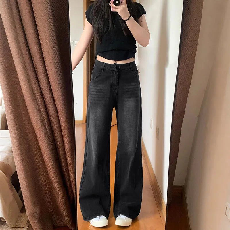 Pantalones Vaqueros Rectos de Lana Gruesa para Mujer, Terciopelo, Invierno