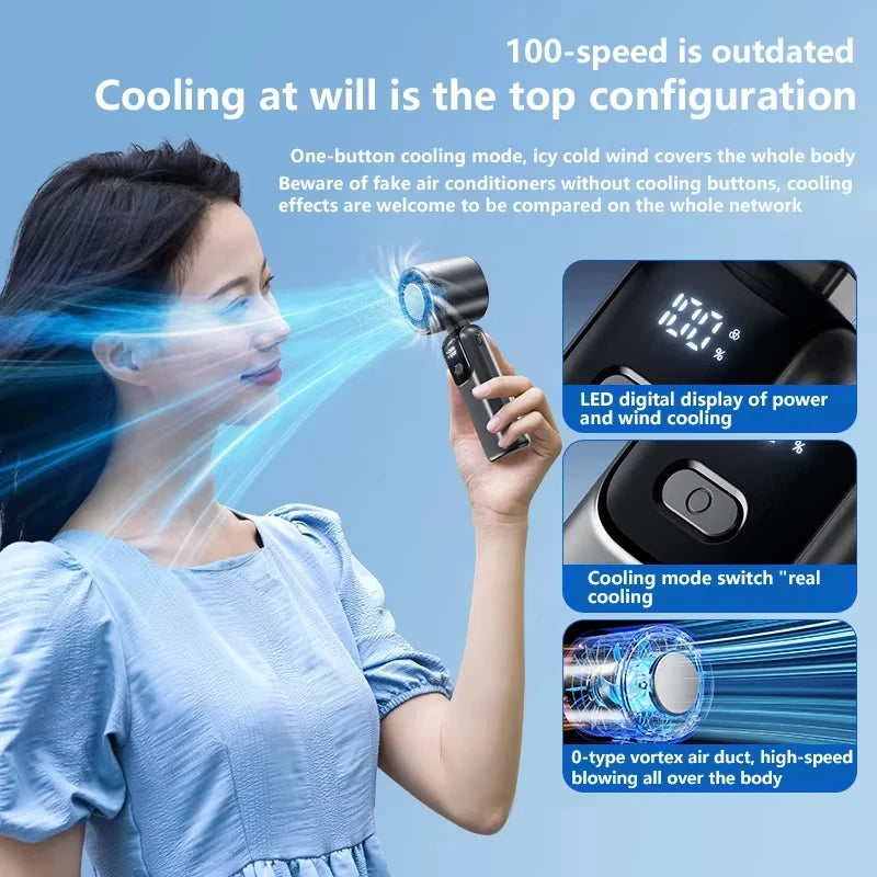 Ventilador Portátil con Enfriamiento por Hielo y 120 Velocidades
