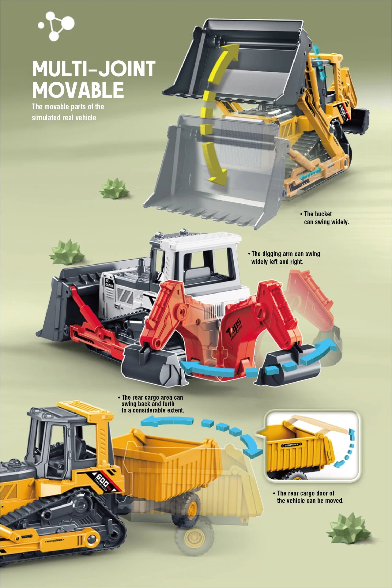 Set de Vehículos de Ingeniería Diecast para Niños 1:24