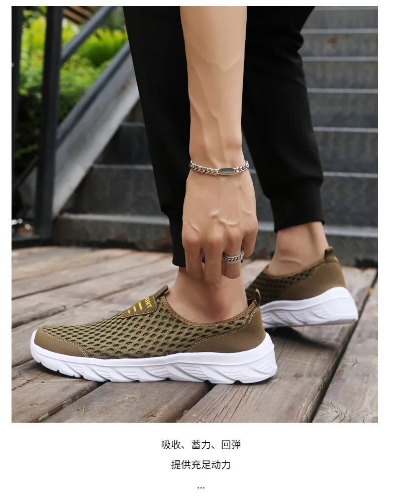 YRZL, zapatos informales ligeros para hombre, zapatillas informales transpirables sin cordones para hombre, zapatos planos antideslizantes para caminar al aire libre, talla 39-46