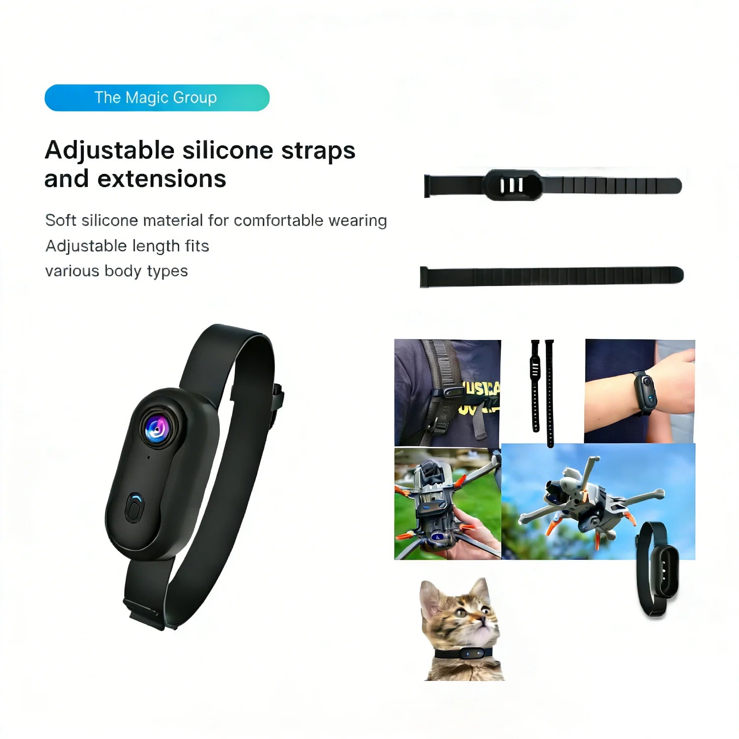 Bodycam 4K magnética con WiFi, impermeable y clip giratorio para exteriores