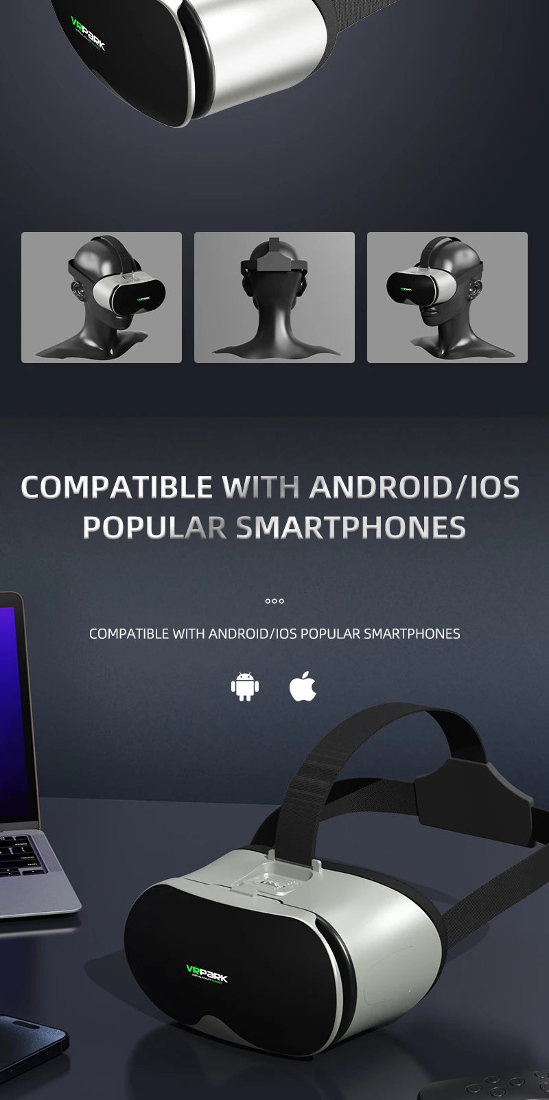 Gafas de Realidad Virtual 3D VR, Auriculares para Smartphone, Casco, Lentes para Teléfono Móvil, Dispositivo con Controlador para Videojuegos
