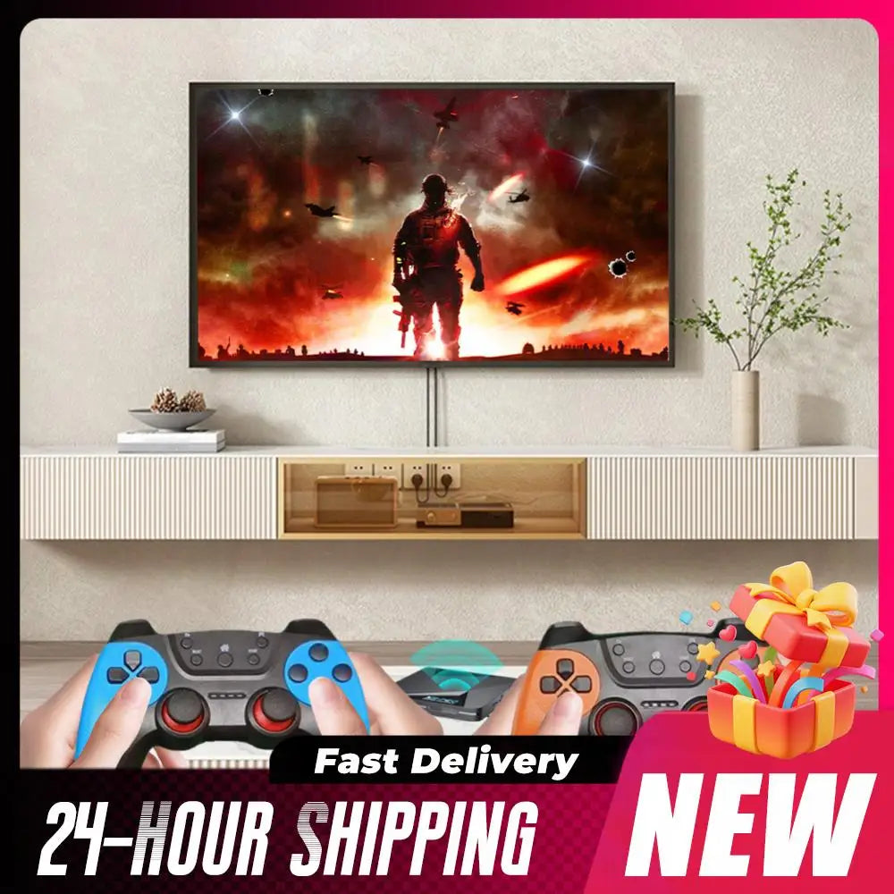 (UE) nueva consola de juegos Retro X2 PRO 64/128/256GB 4K TV Box integrada más de 65000 juegos con 2 Gamepads controladores inalámbricos Arcade