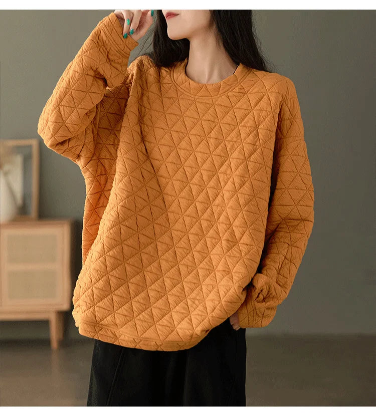 Amax luluE, ropa de moda de invierno para mujer, sudaderas con capucha holgadas e informales con diseño acolchado cálido, sudaderas clásicas de algodón de lujo para mujer