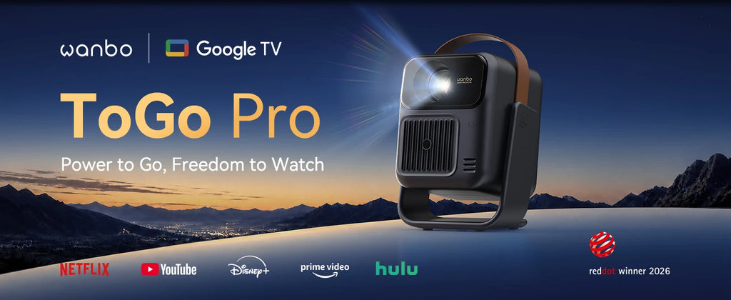 Proyector portátil Wanbo Togo Pro, 500 ANSI, 1080P, Google TV, batería 3,5h