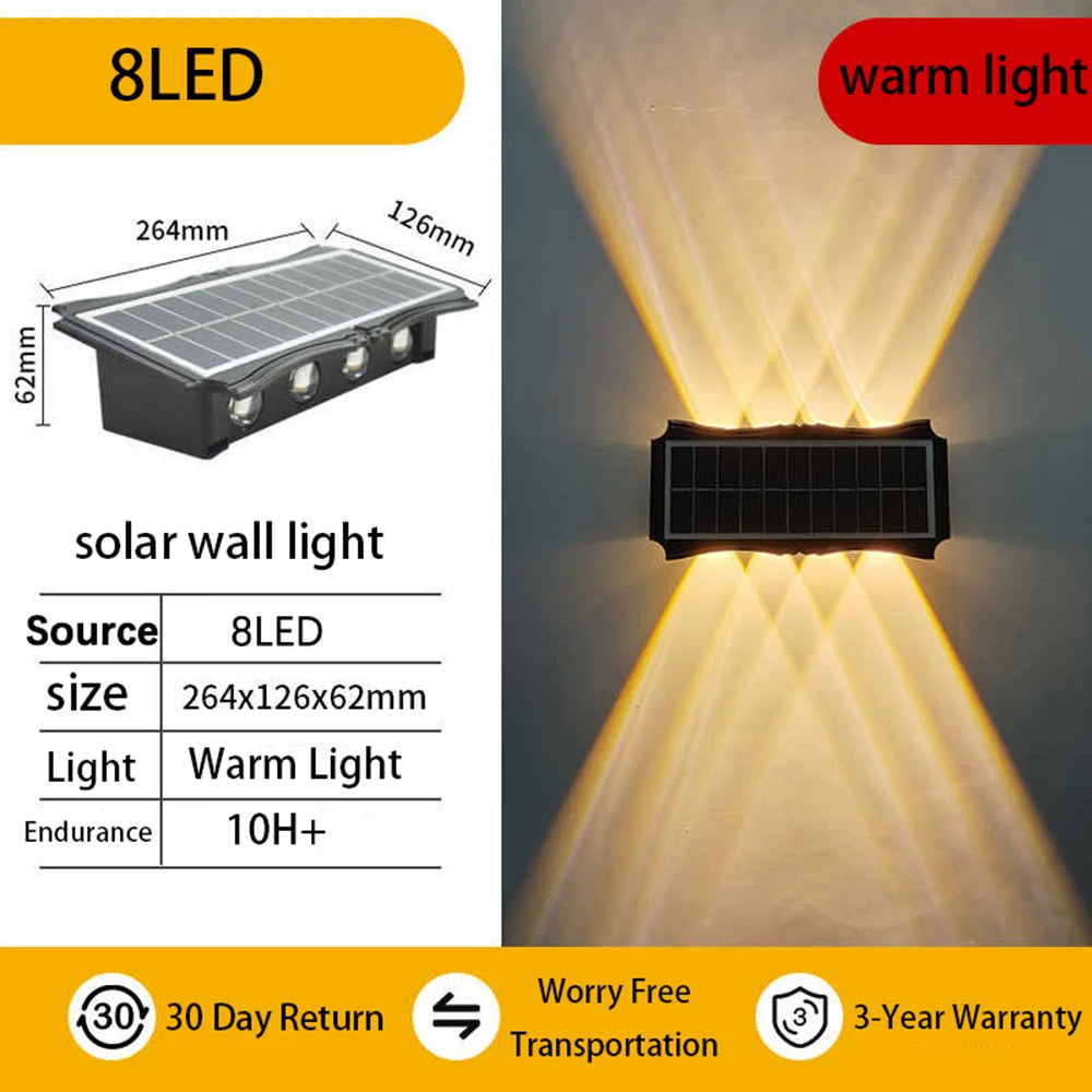 Lámpara Solar LED de Pared para Jardín - Impermeable con RGB