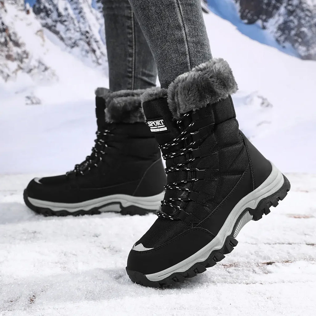 Botas de nieve para mujer forradas de felpa antideslizantes y cálidas