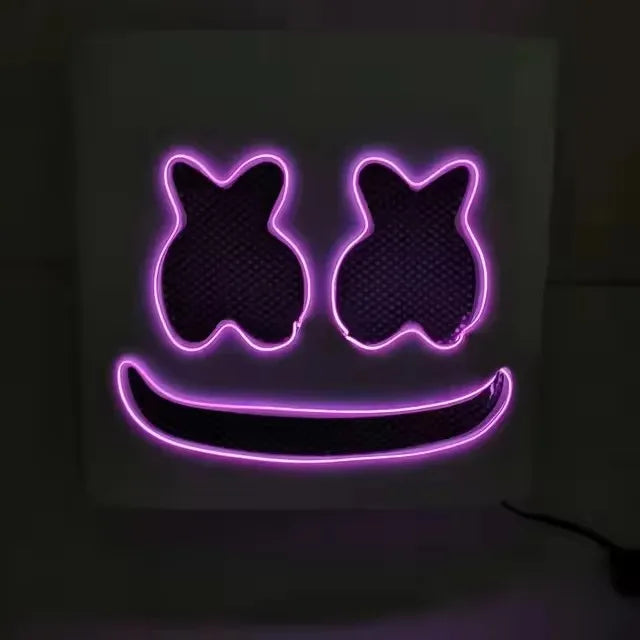 Máscara LED de DJ para Halloween, Máscara Realista de Marshmello, Máscara de Casco Transpirable, Duradera, para Carnaval, Festival, Fiesta de Halloween, Cosplay