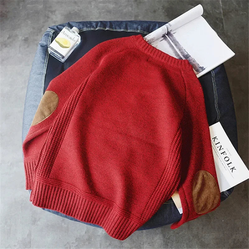 Suéter Hombre Cuello Redondo Tejido Grueso Oversize Estilo Harajuku