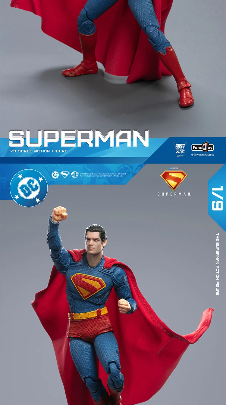 EN STOCK 2025 Fondjoy Battle figura de acción de Superman dañada David Corenswet 1/9 nueva figura de Superman junta de Pvc móvil