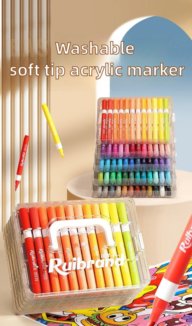 Set de Pinturas Acrílicas Lavables 24 a 60 Colores para Arte