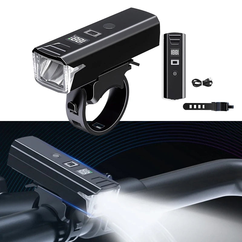 Luz Delantera para Bicicleta MTB Recargable USB-C con 5 Modos de Iluminación