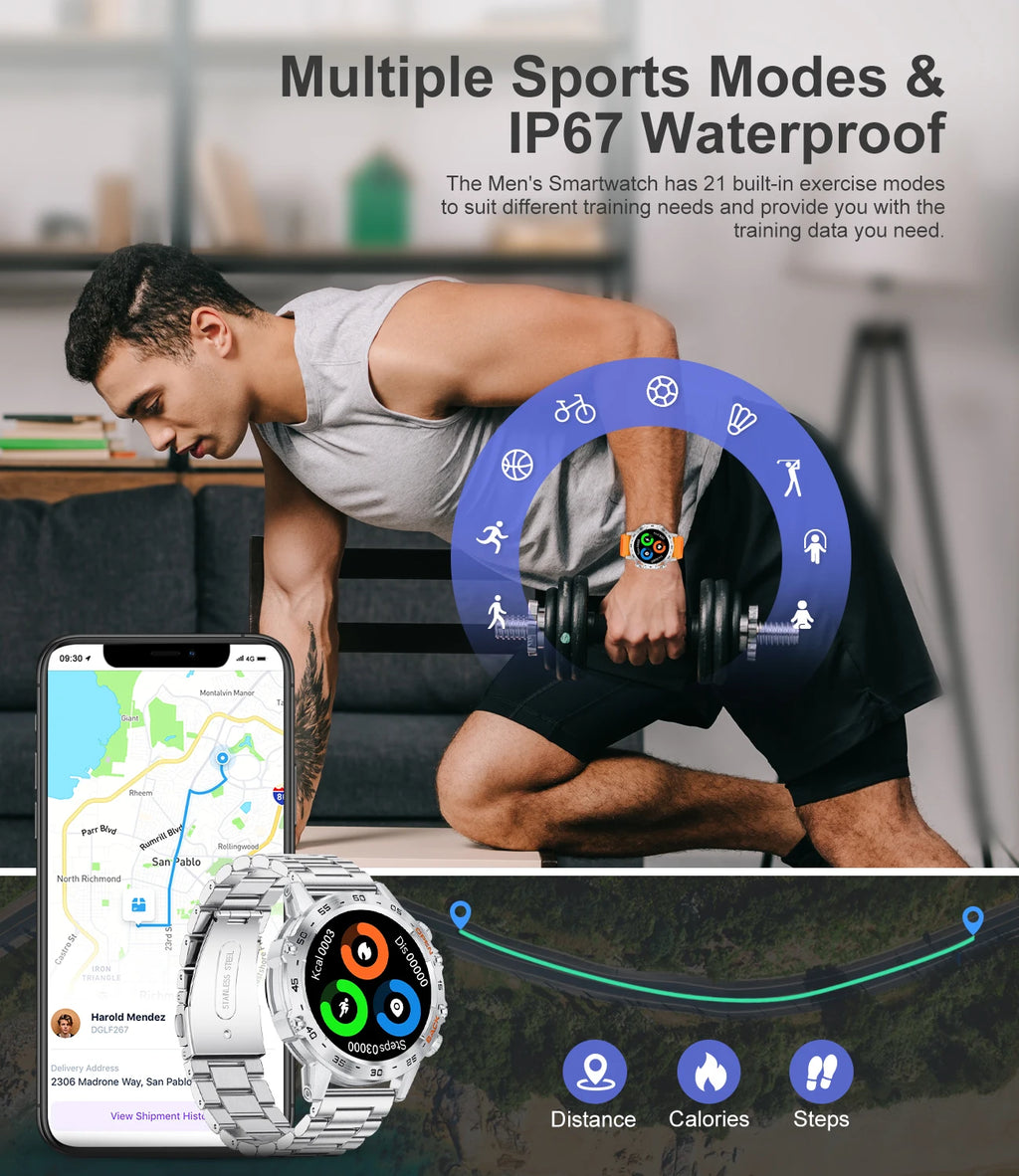 LIGE Reloj Inteligente Ritmo Cardíaco Bluetooth
