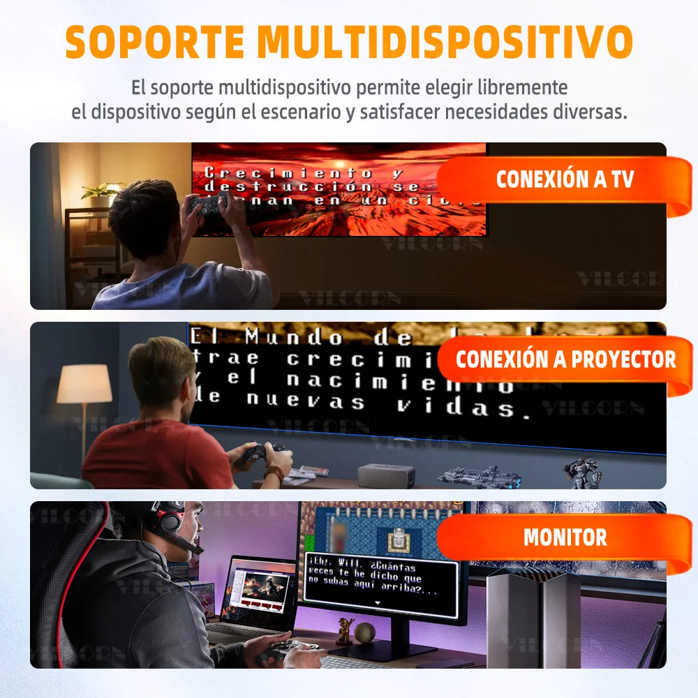 VILCORN M8 consola juegos retro para tv 4k 6000+ juegos español consolas de videojuegos videoconsola emulador videojuegos
