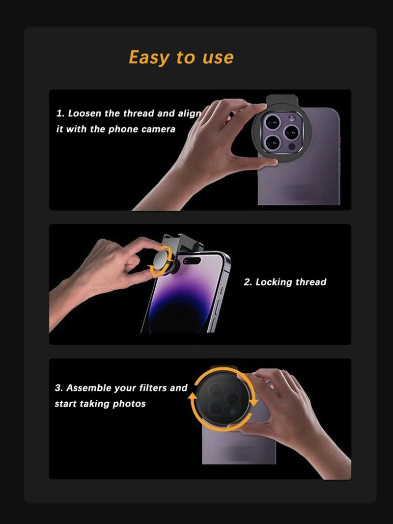 Kit Filtros de Fotografía 67mm con Clip para Smartphone