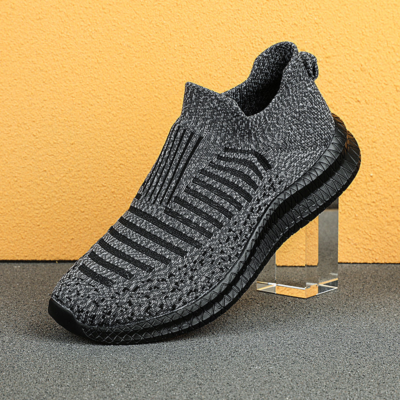 Zapatos informales transpirables para hombre, zapatos ligeros para caminar al aire libre, zapatillas antideslizantes para hombre, zapatos planos vulcanizados sin cordones 2023