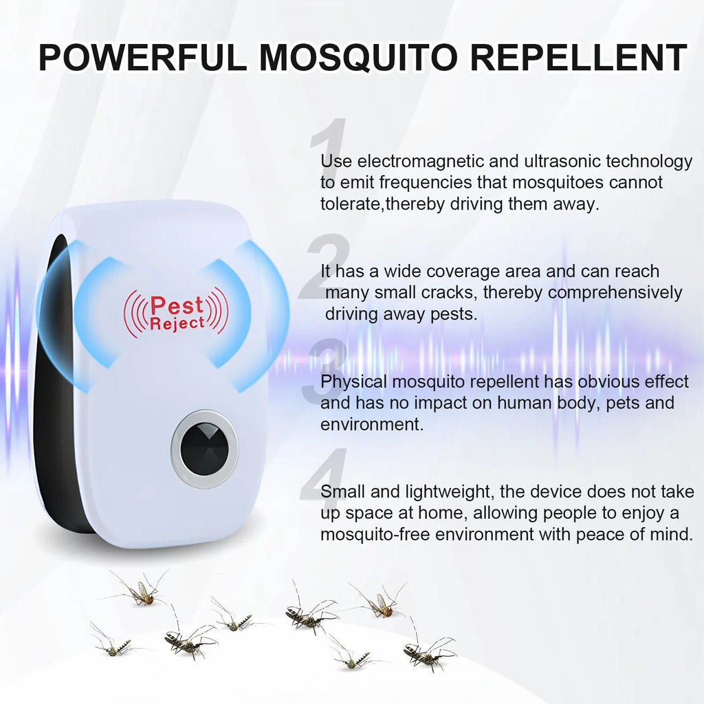 Repelente ultrasónico de plagas enchufable, control electrónico de insectos, repelente de mosquitos para el hogar, repelente de ratones, hormigas, arañas, cucarachas