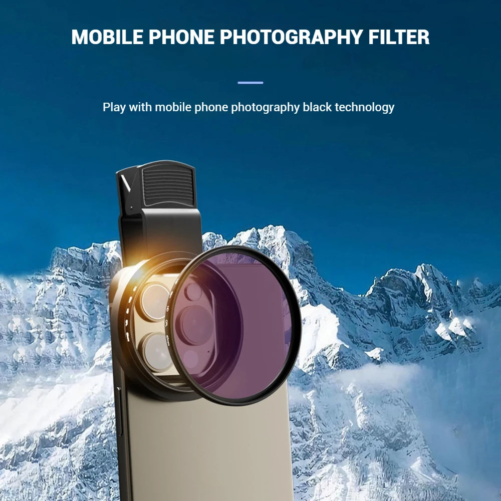 Filtro Polarizador CPL 52MM con Clip para Teléfono Móvil