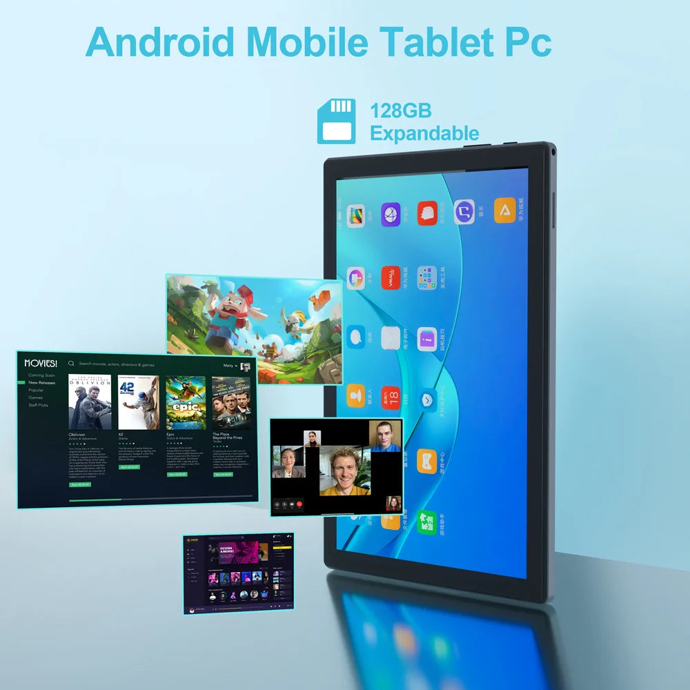 Nuevas Tabletas Android de 10.1 Pulgadas, Octa Core, 4GB RAM, 64GB ROM, Google Play, Cámaras Duales, Doble SIM, Llamadas Telefónicas, WiFi, Batería de 6000mAh