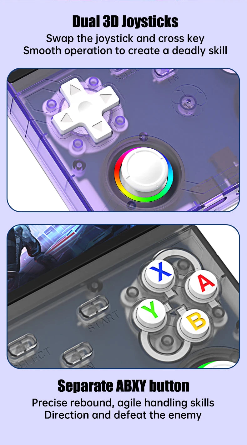 Consola portátil retro R36 Ultra X: 1 GB de RAM, WiFi 2.4G, más de 30 emuladores, altavoces duales, soporte de vibración y carga por USB-C.