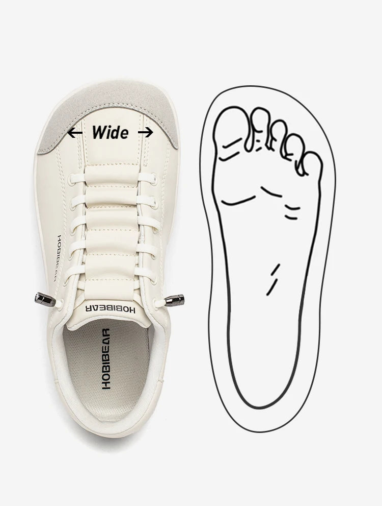 HOBIBEAR zapatos descalzos Unisex punta ancha zapatillas de deporte de cuero Artificial Zero Drop Slip On zapatos cómodos ligeros al aire libre