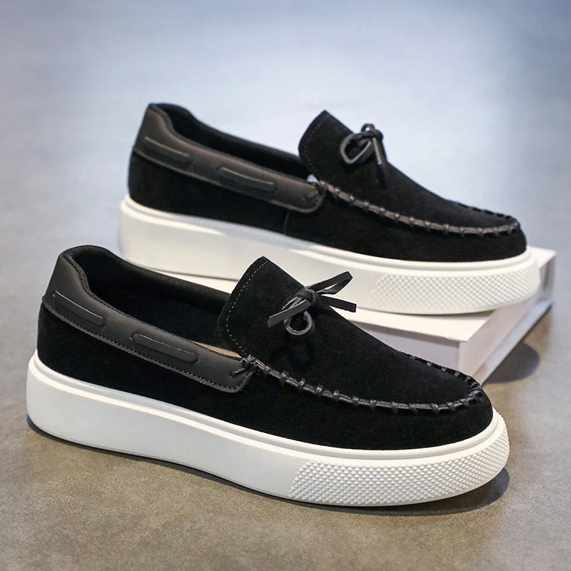 Mocasines casuales de estilo británico para hombre, cuero transpirable, antideslizantes