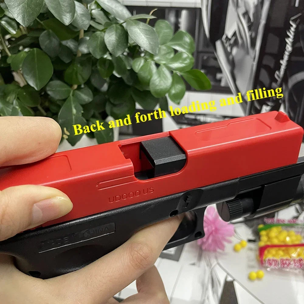 Pistola de balas suaves Airsoft Manual G17, pistola de juguete, revista inferior con láser, deportes al aire libre, arma de juego CS para niños y adultos, regalo