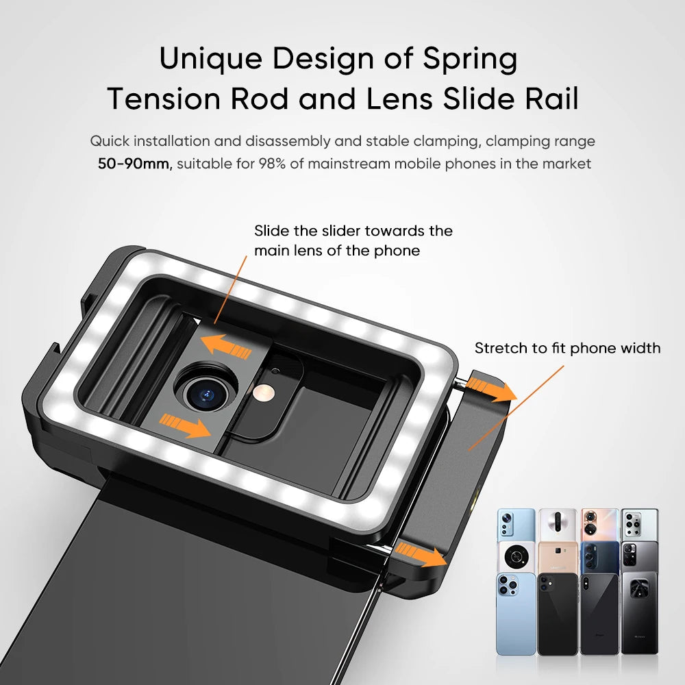 Lente Macro 4K HD 100mm APEXEL con Luz LED para Smartphone