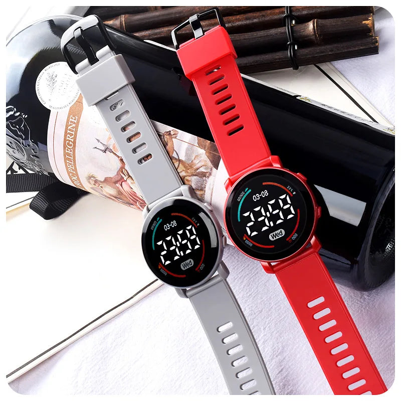 Reloj Digital YIKAZE para niños y niñas, relojes deportivos luminosos de dibujos animados para niños, reloj de pulsera electrónico para niños de 5 a 10 años