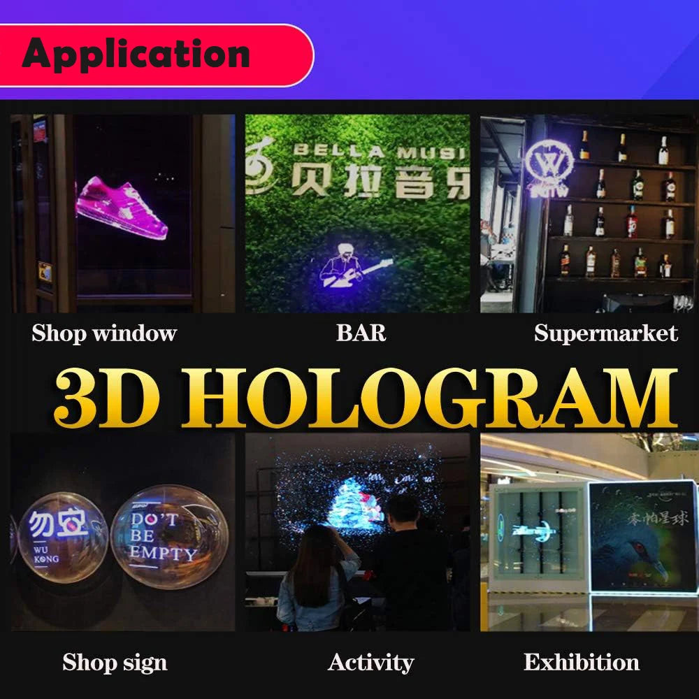 Ventilador Holográfico 3D WiFi 42CM Pantalla Publicitaria
