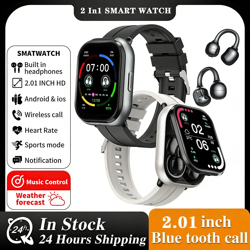 Reloj Inteligente LIGE con Auriculares Bluetooth 2 en 1